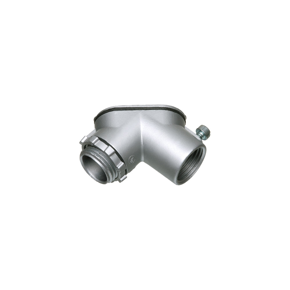 Combination threaded rigid and set screw EMT to box. 90 degree pulling elbow with cover and gasket. Zinc die-cast. Trade Size 3/4".