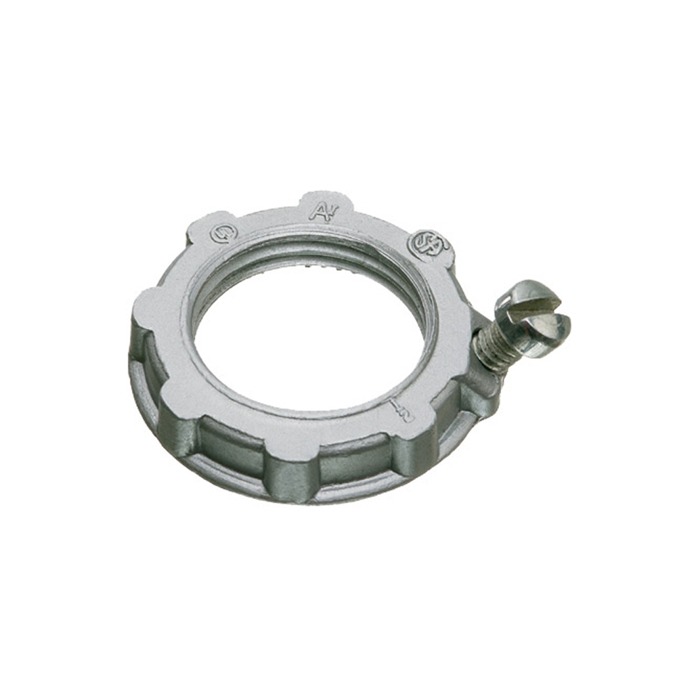 Zinc Die cast grounding locknut for rigid conduit. Trade Size 2".
