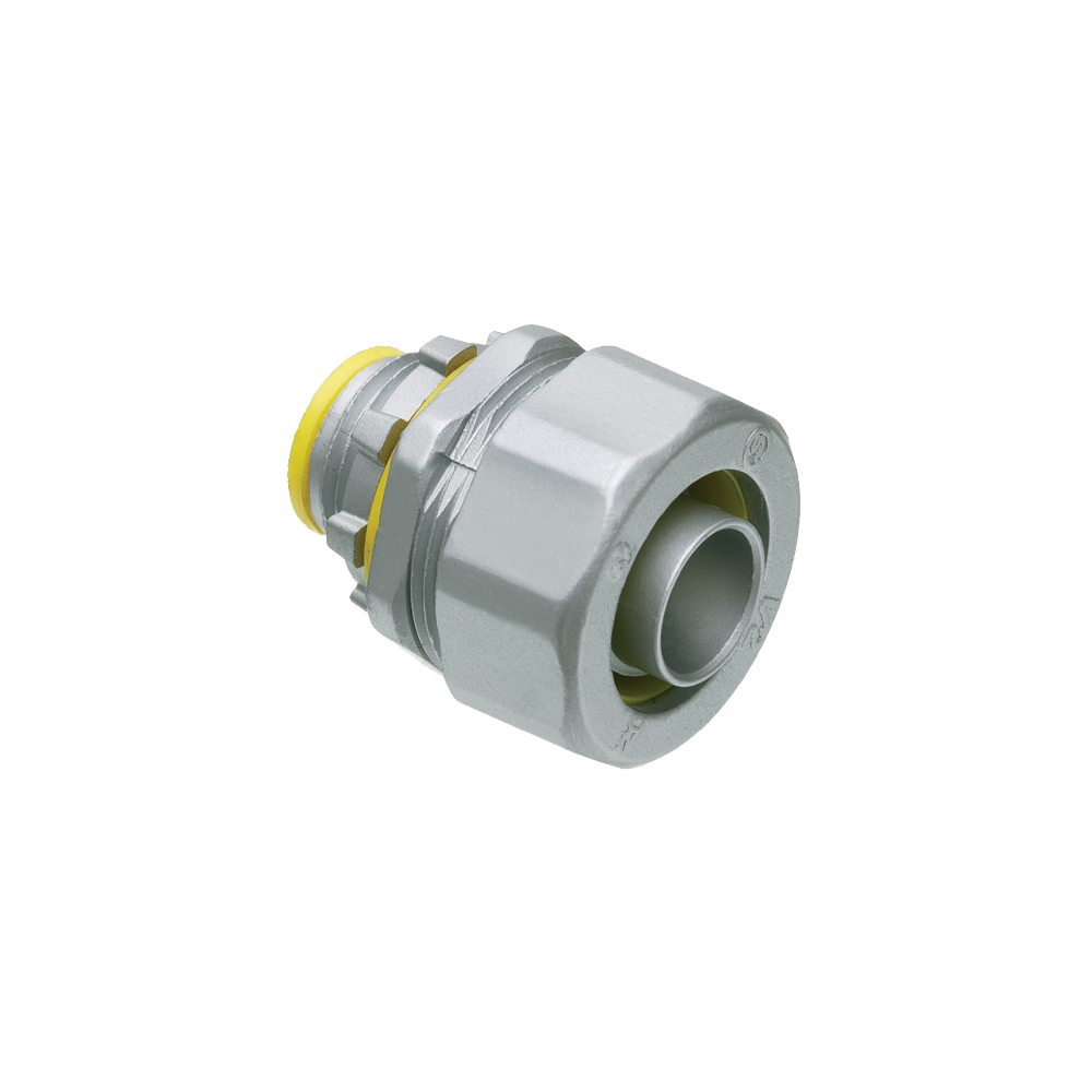 Straight, zinc die-cast connector for use with metallic or non metallic liquid tight conduit type B only. 3/4" Trade Size. With insulated throat.