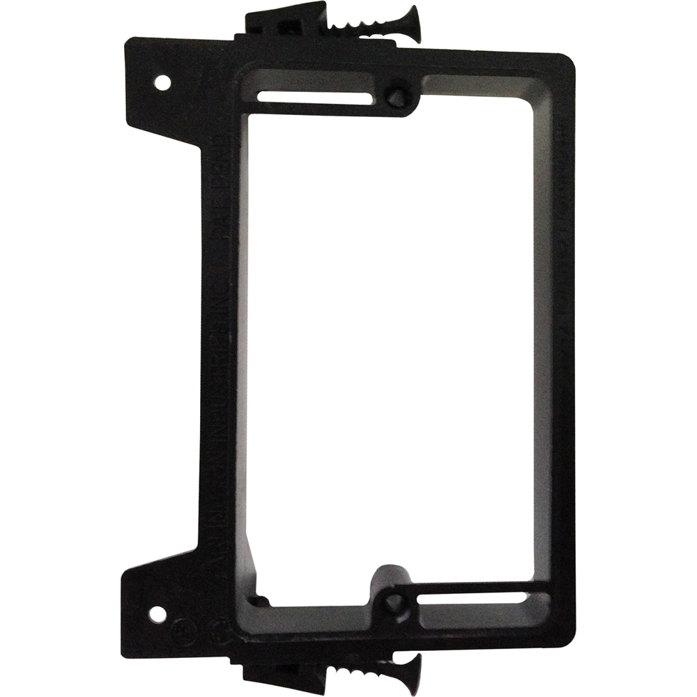 Screw On, Single gang, Low Voltage mounting bracket for new construction on wood studs. Built in loop to tie off cable.