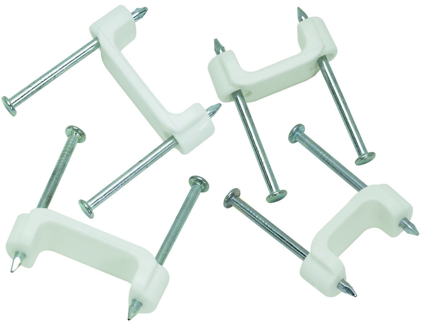 IDEAL, Cable Staple, Cable Type: ROMEX, Non-Metallic And Underground Feeder Cable, Staple Size: 1/2 IN, Material: Smooth Plastic, Color: White, Insulation: Insulated, Finish: Zinc-Plated Nails