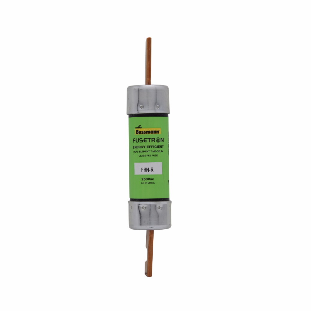 Eaton Bussmann series FRN-R fuse, 75 A, Dual, Class RK5, Non-indicating, Blade end x blade end, 10 sec at 500%, 20 kAIC at 125 Vdc,200 kAIC at 250 V, Standard, 250 V, 125 Vdc