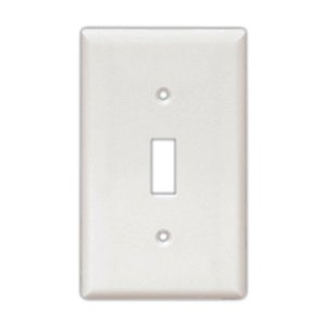 Eaton Toggle wallplate, Ivory, Toggle Cutout, Thermoset, Four- gang, Standard, ED Box