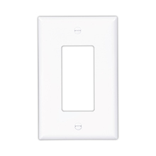 Eaton Decorator / GFCI wallplate, Gray, Decorator Cutout, Polycarbonate, Four- gang, Mid-size