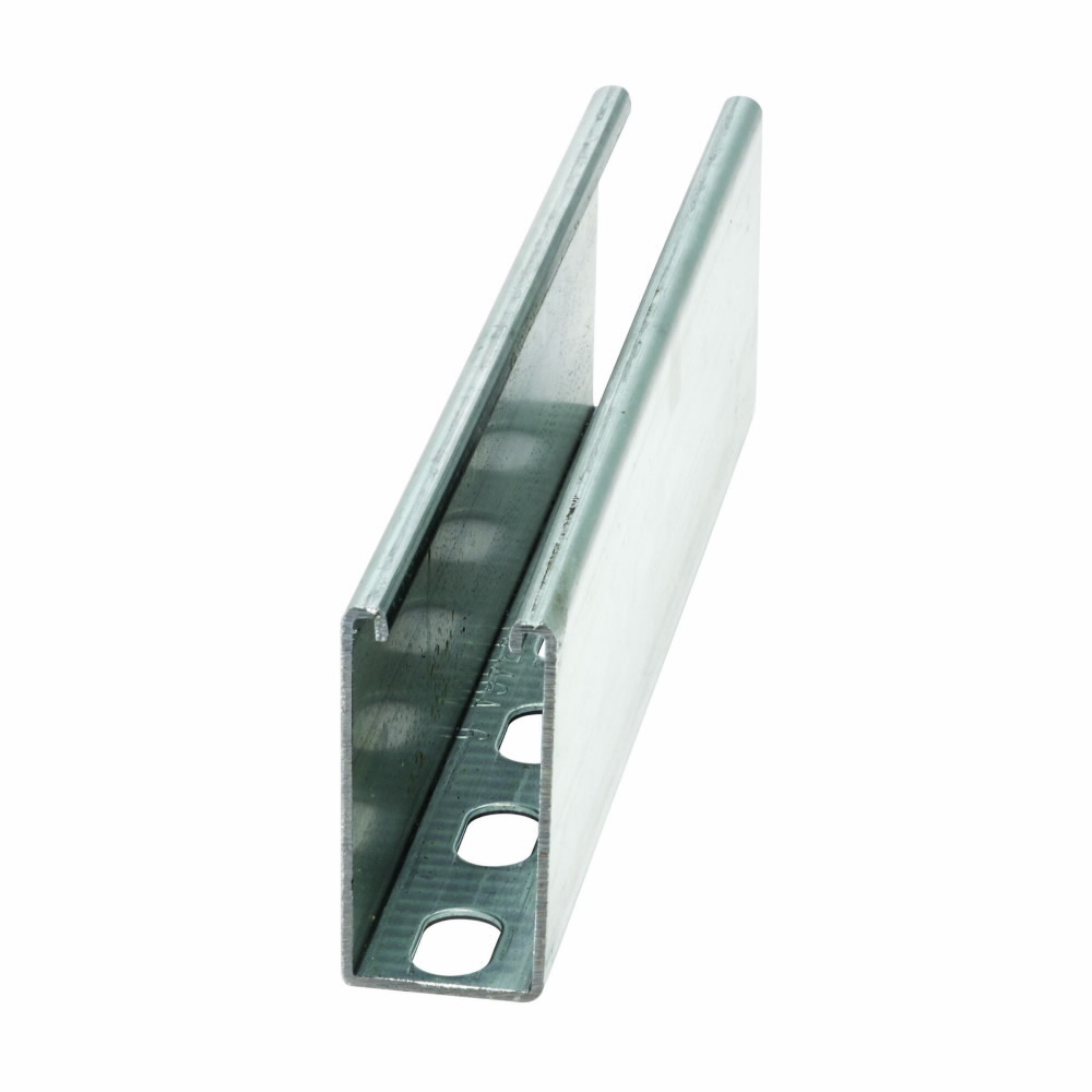 Eaton B-Line series strut channel, 3.25" H x 240" L x 1.62" W, Steel, Pre-galvanized, SH, 12 Gauge