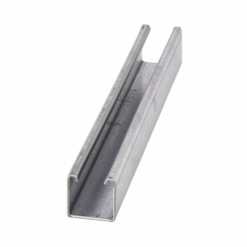 Eaton B-Line series strut channel, 1.62" H x 120" L x 1.62" W, Steel material, Pre-galvanized, 12 Gauge thickness