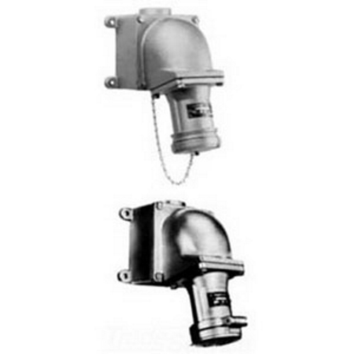 Powertite; Pin and Sleeve Receptacle With AJA Mounting Box; 100 Amp, 600 Volt AC, 250 Volt DC, 3-Pole, 3-Wire, Pressure Wire Terminal, 1-1/2 Inch Hub