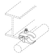 PARALLEL PIPE CLAMP, 1 1/4", HD GLVD