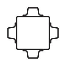 UNIVERSAL JUNCTION BOX, 4 JUNCTION BOX HUB, ZN PLTD