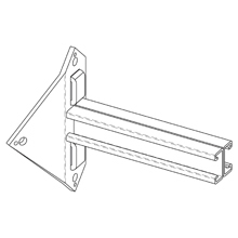 UTILITY POLE BRKT, 6" DEPTH, ZN PLTD