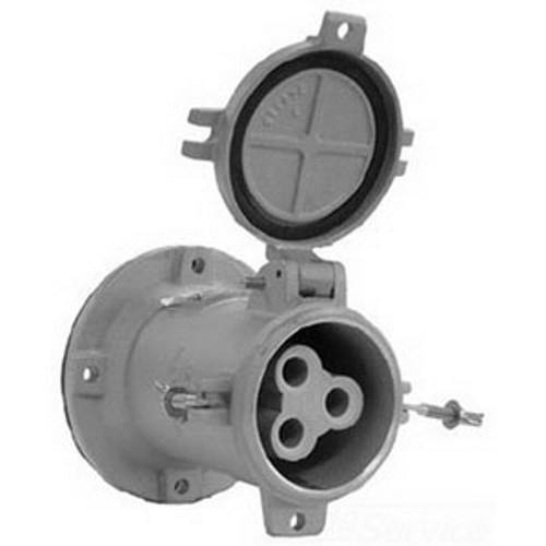 Pin and Sleeve Receptacle, 3-Phase S Grounding Style 1, Series: ADR, 600/250 VAC/VDC, 200 A, 50 hp, 50/400 Hz Frequency, 4 Pole, 4 Wires, NEMA 3/3R/4/4X NEMA Rating, -40 to 225 deg F, Pressure Wire Terminal, Copper-Free Aluminum, 6.63 in H x 8 in D Dimensions