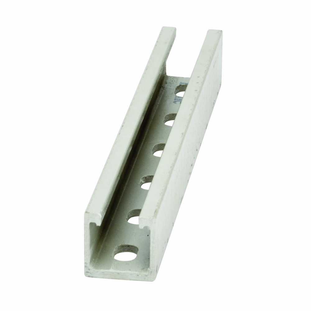 1 5/8" X 1 5/8" FIBERGLASS CHNL, 9/16" X 7/8" SLOTS, 120"