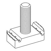STUD NUT WO SPRING, 1/2"-13 THREAD SIZE, 1/2" NUT, 1"
