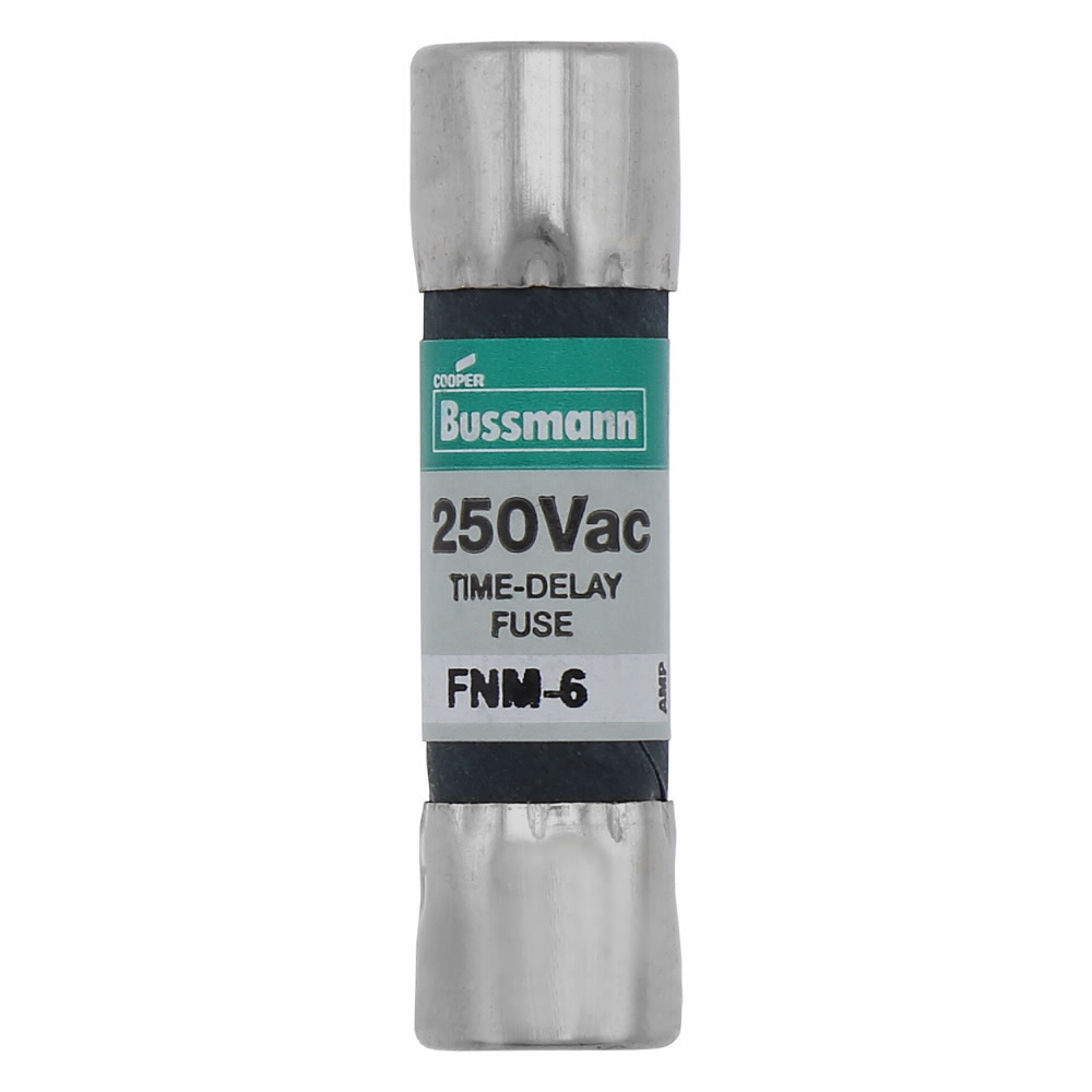 Eaton Bussmann series FNM fuse, Time-delay Midget fuse, 2 A, Dual, Non-indicating, Ferrule end x ferrule end, 100 AIC at 250 Vac,10 kAIC at 125 Vac, Nickel-plated bronze endcap, Standard, 250 V