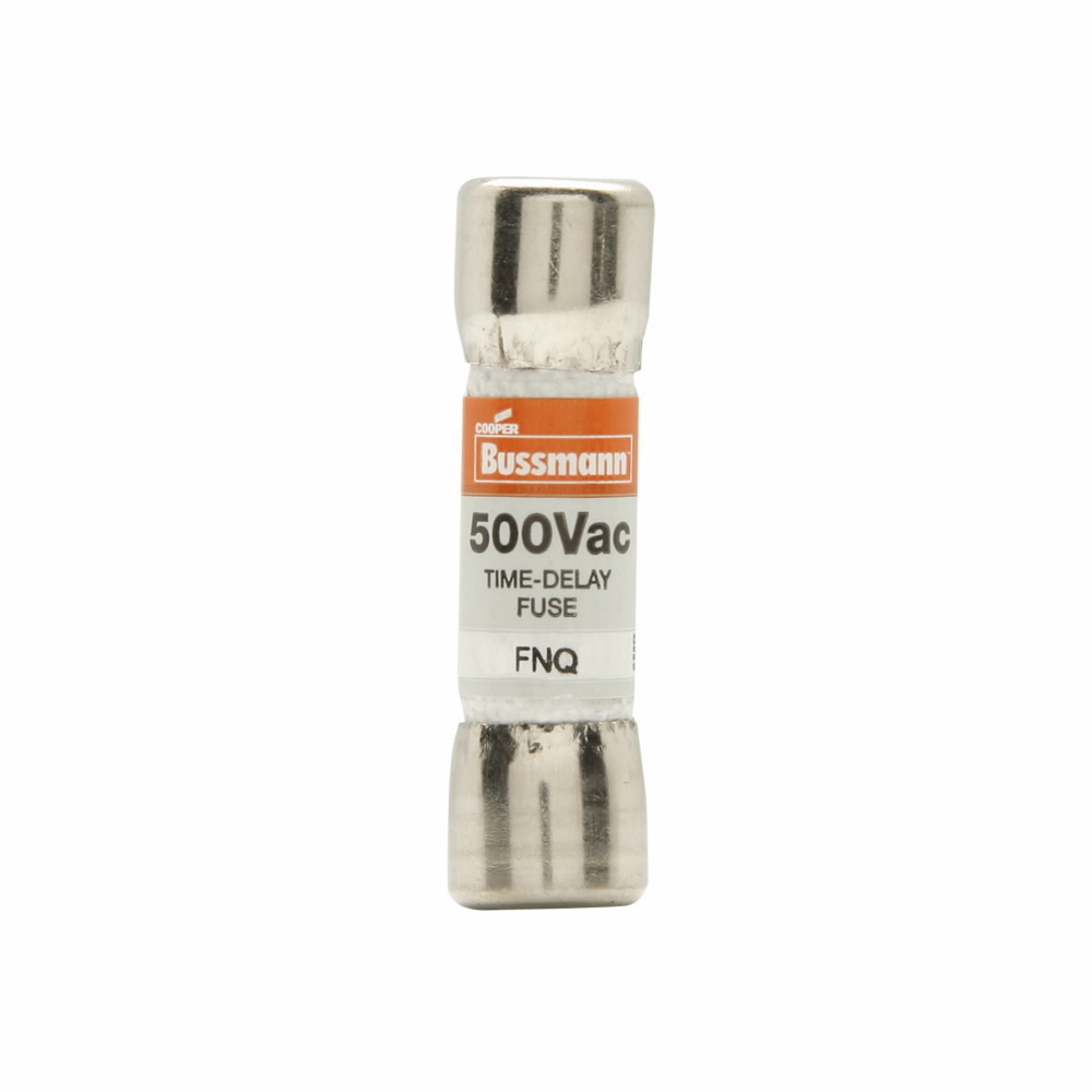 Eaton Bussmann series FNQ fuse, Time-delay Midget fuse, Motor control transformers, circuits with in-rush currents, 4.5 A, Non-indicating, Ferrule end x ferrule end, 10 kAIC at 500 Vac, Nickel-plated bronze endcap, Standard, 500 V