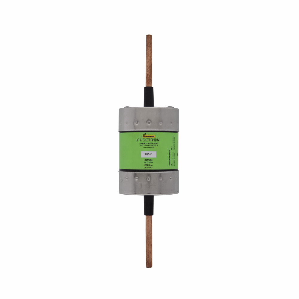 Eaton Bussmann series FRN-R fuse, 225 A, Dual, Class RK5, Non-indicating, Blade end x blade end, 10 sec at 500%, 20 kAIC at 125 Vdc,200 kAIC at 250 V, Standard, 250 V, 125 Vdc