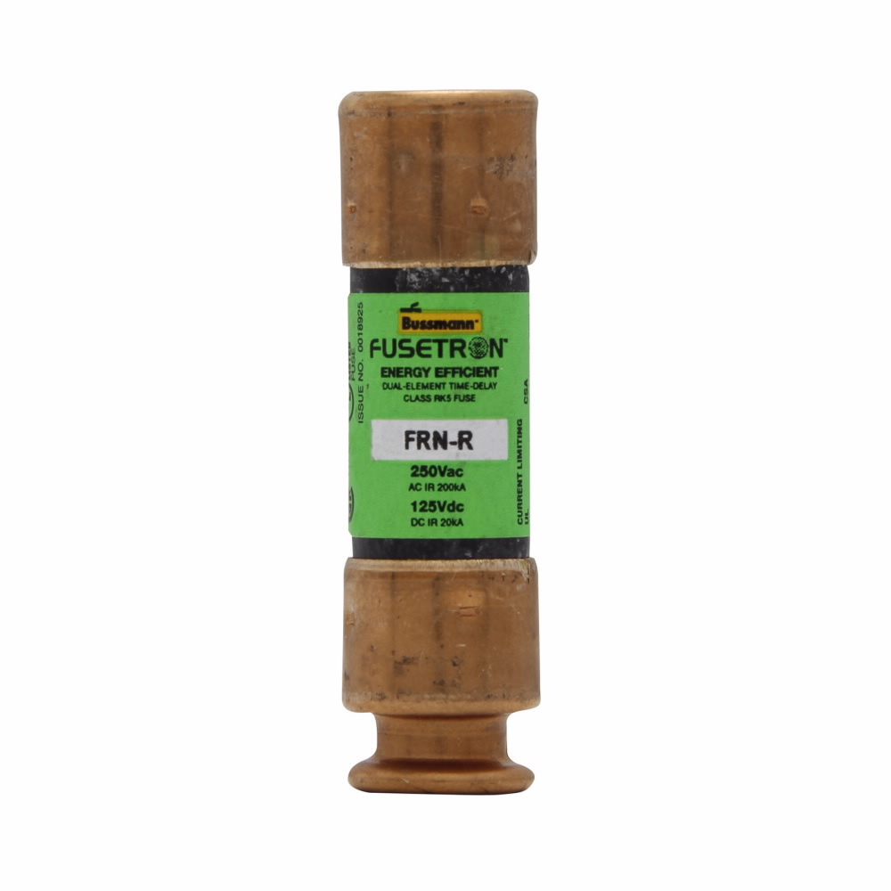 Eaton Bussmann series FRN-R fuse, 0.3 A, Dual, Class RK5, Non-indicating, 8 sec at 500%, 200 kAIC at 250 V,20 kAIC at 125 Vdc, Standard, 250 V, 125 Vdc