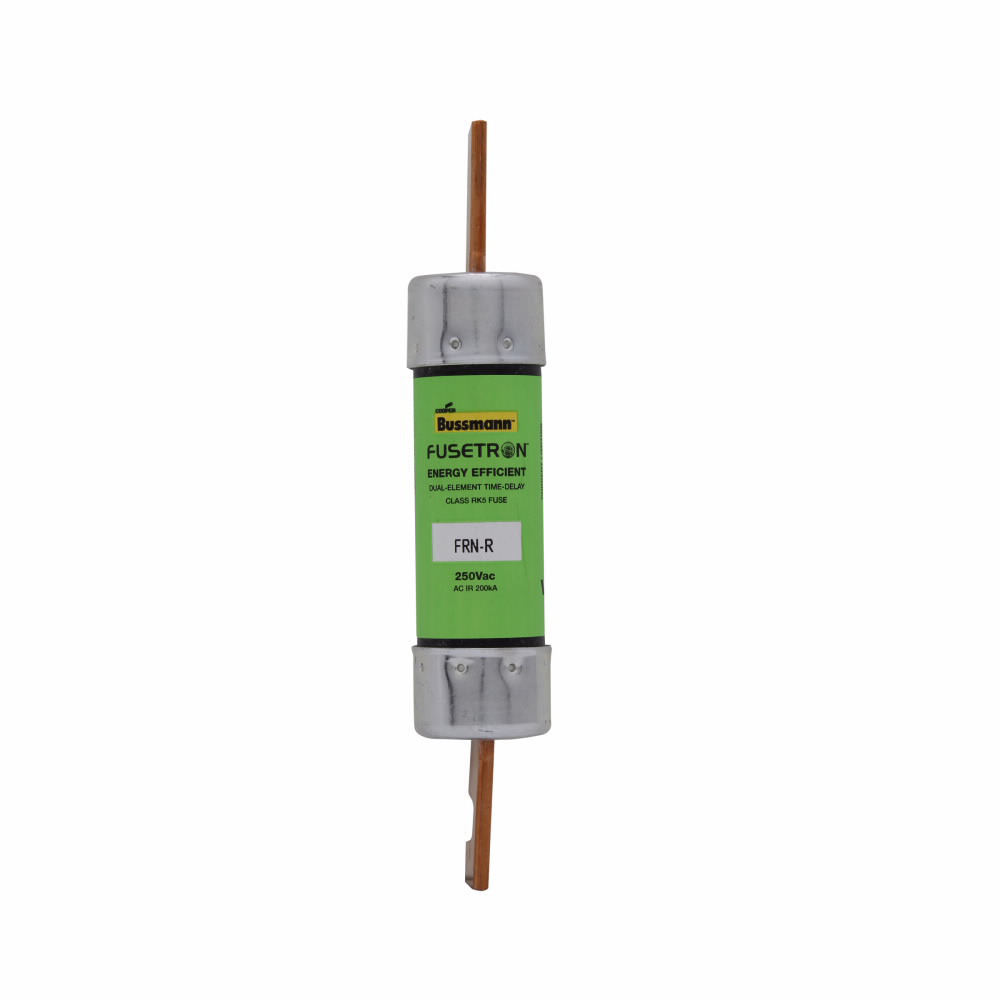 Eaton Bussmann series FRN-R fuse, 80 A, Dual, Class RK5, Non-indicating, Blade end x blade end, 10 sec at 500%, 200 kAIC at 250 V,20 kAIC at 125 Vdc, Standard, 250 V, 125 Vdc