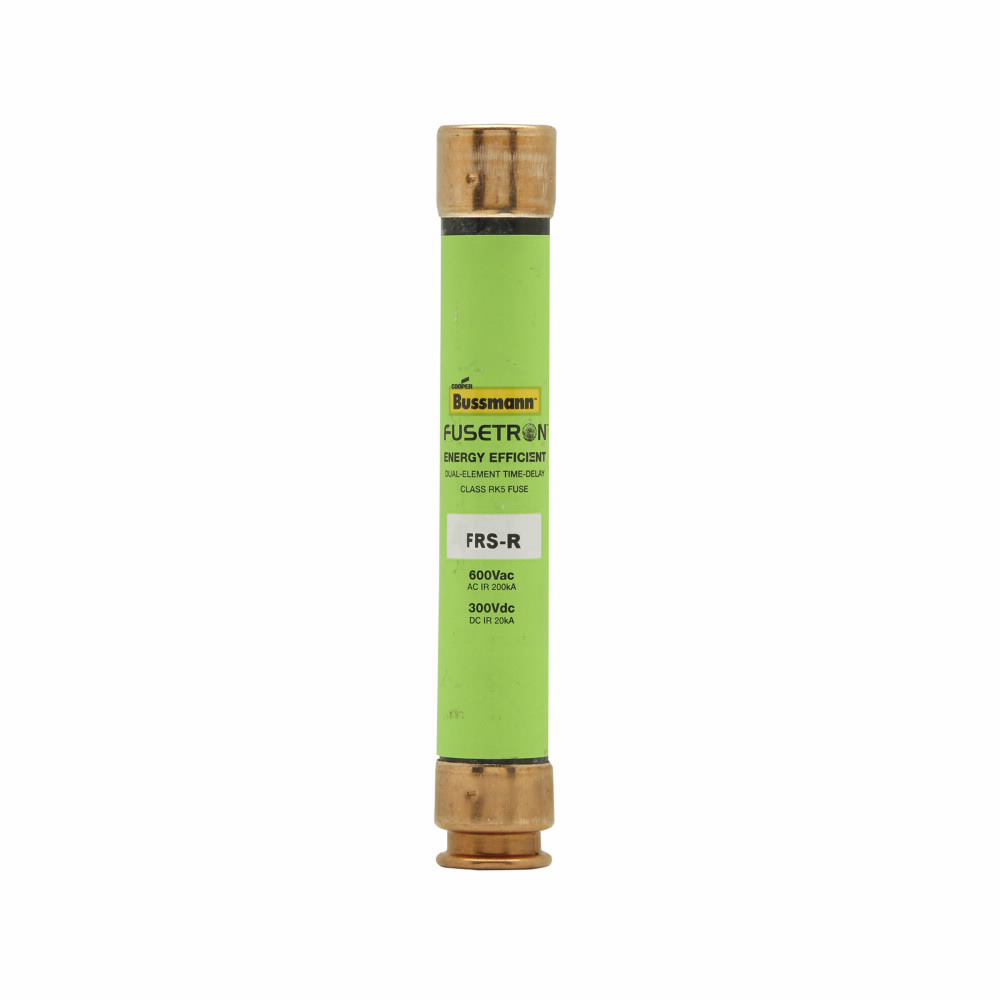 Eaton Bussmann series FRS-R fuse, 7 A, Dual, Class RK5, Non-indicating, Ferrule end x ferrule end, 10 sec at 500%, 20 kAIC at 300 Vdc,200 kAIC at 600 V, Standard, 600 V, 300 Vdc
