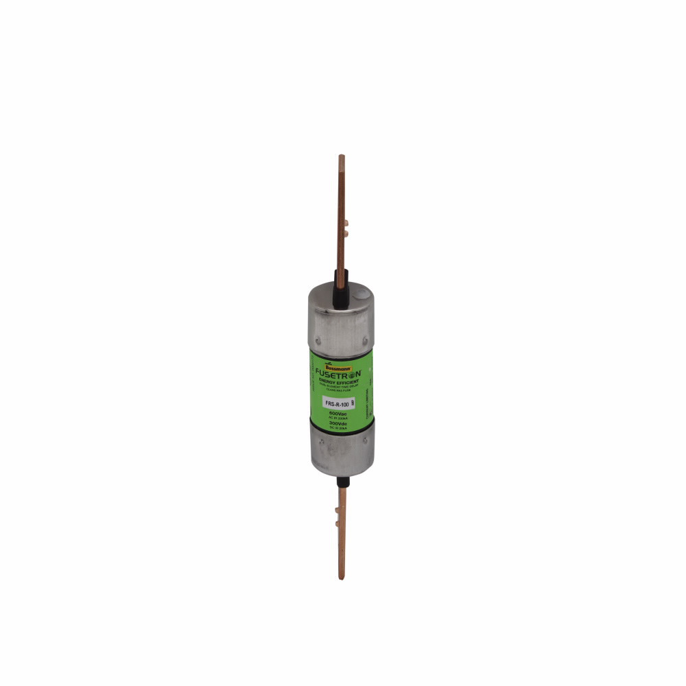 Eaton Bussmann series FRS-R fuse, 90 A, Dual, Class RK5, Non-indicating, Blade end x blade end, 10 sec at 500%, 20 kAIC at 300 Vdc,200 kAIC at 600 V, Standard, 600 V, 300 Vdc