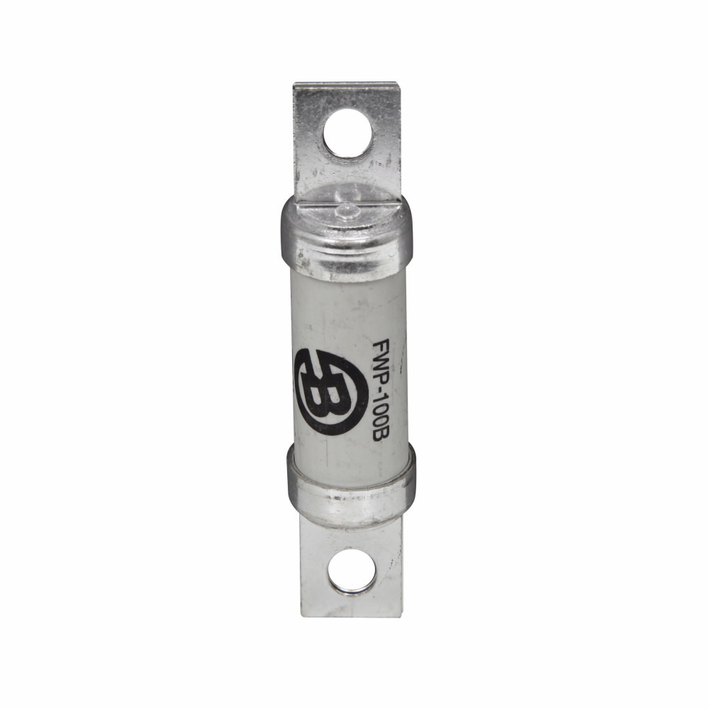 Eaton Bussmann series FWP high speed fuse, 700 Vac (UL), 690 Vac (IEC), 800 Vdc (5-50A), 100A, 200 kAIC Vac, 50 kAIC at 700 Vdc, None, High speed fuse, Blade end X blade end, Stud