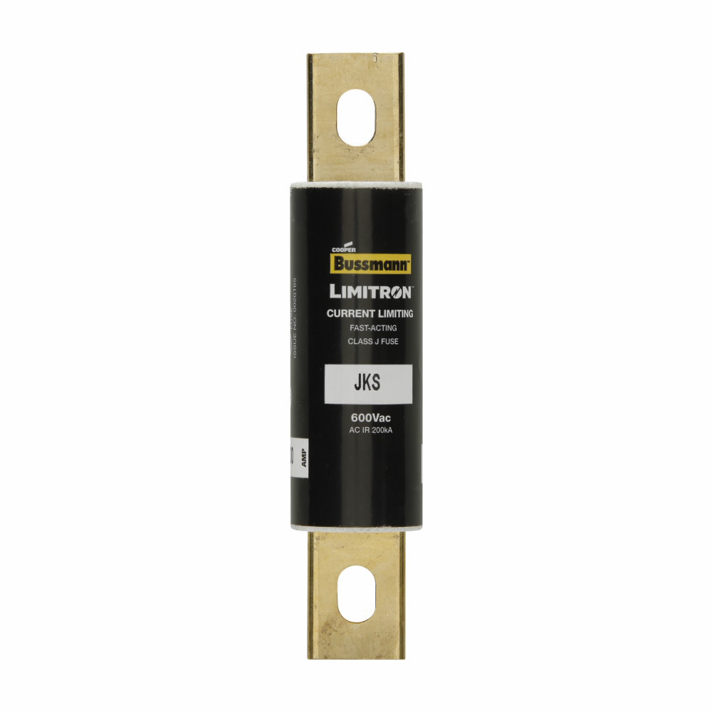 Eaton Bussmann series JKS fuse, LIMITRON Fast-acting fuse, Power panelboards, machinery disconnects, 100 A, 1, Class J, Non-indicating, Bolted blade end x bolted blade end, 200 kAIC at 600 Vac, Standard, 5, 600 V
