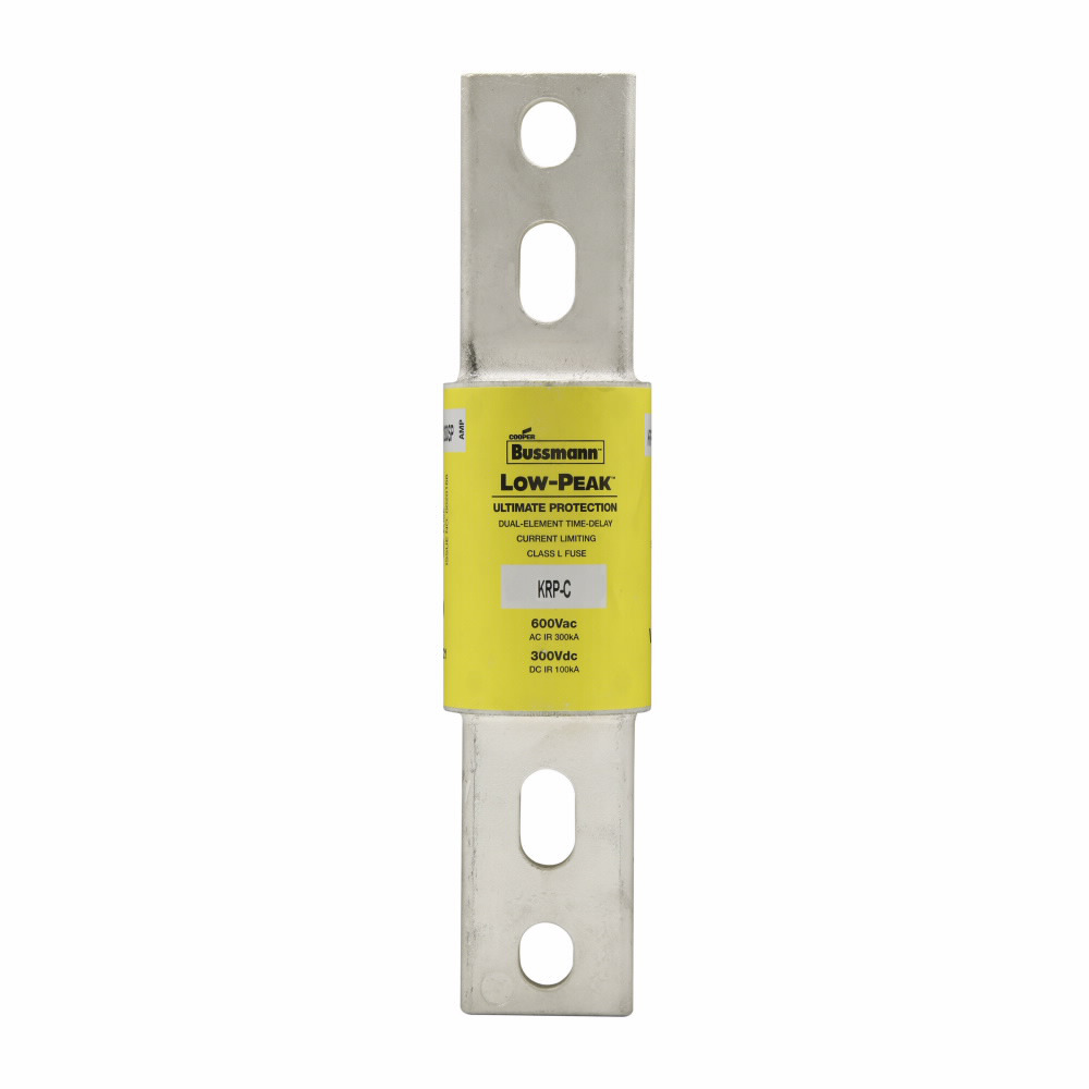 Eaton Bussmann series KRP-C fuse, Current-limiting time-delay fuse, 1000 A, L, Non-indicating, Bolted blade end x bolted blade end, 4 sec at 500%, 300 kAIC at 600 V,100 kAIC Vdc, 600 V, 300 Vdc