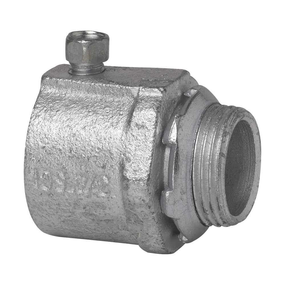 Eaton Crouse-Hinds series rigid/IMC set screw type connector, Rigid/IMC, Straight, Non-insulated, Malleable iron, 2"