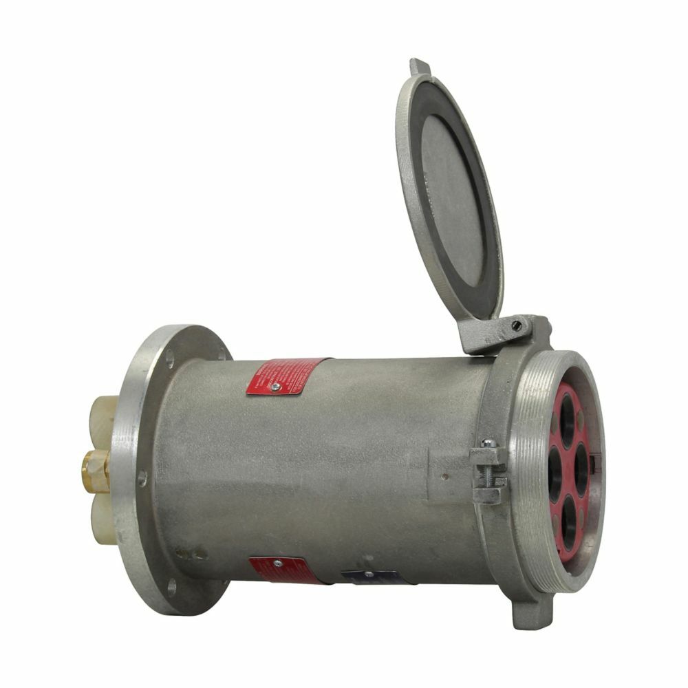 Eaton Crouse-Hinds series Arktite AR receptacle, 400A, Three-wire, four-pole, 50-400 Hz, Style 2, Copper-free aluminum, Spring door, 600 Vac/250 Vdc, 0.84"