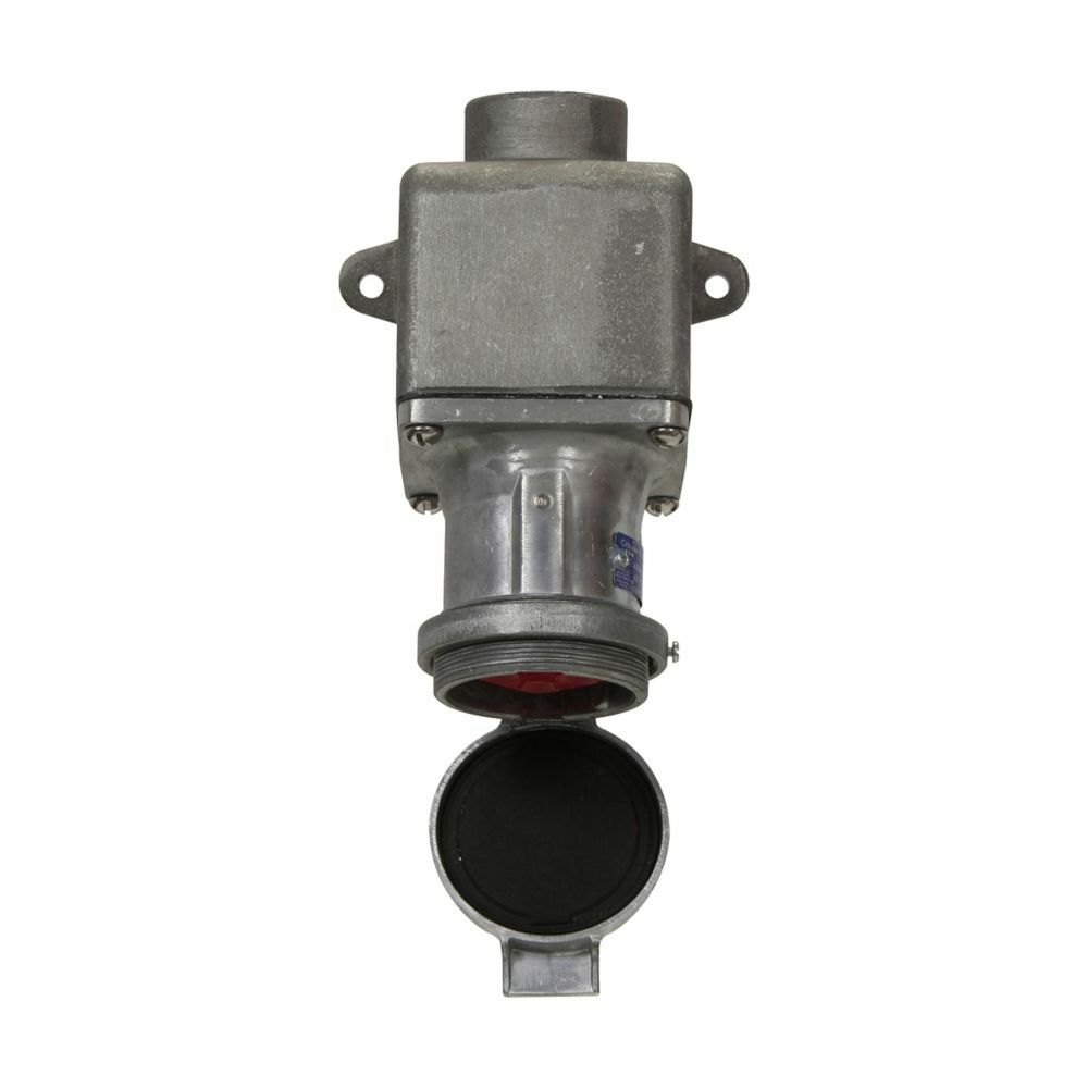 Eaton Crouse-Hinds series Arktite ARE receptacle assembly, 30A, Three-wire, four-pole, 50-400 Hz, Style 2, Copper-free aluminum, Spring door, 3/4", 600 Vac/250 Vdc