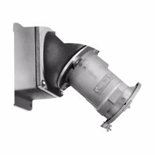 Eaton Crouse-Hinds series Arktite AREA receptacle assembly, 200A, Four-wire, four-pole, 50-400 Hz, Style 1, Copper-free aluminum, Spring door, Crimp/solder, 2-1/2", 600 Vac/250 Vdc, 0.56"