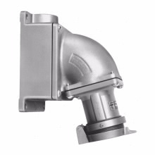 Eaton Crouse-Hinds series Arktite AREA receptacle assembly, 60A, Two-wire, three-pole, 50-400 Hz, Style 2, Copper-free aluminum, Spring door, 1", 600 Vac/250 Vdc