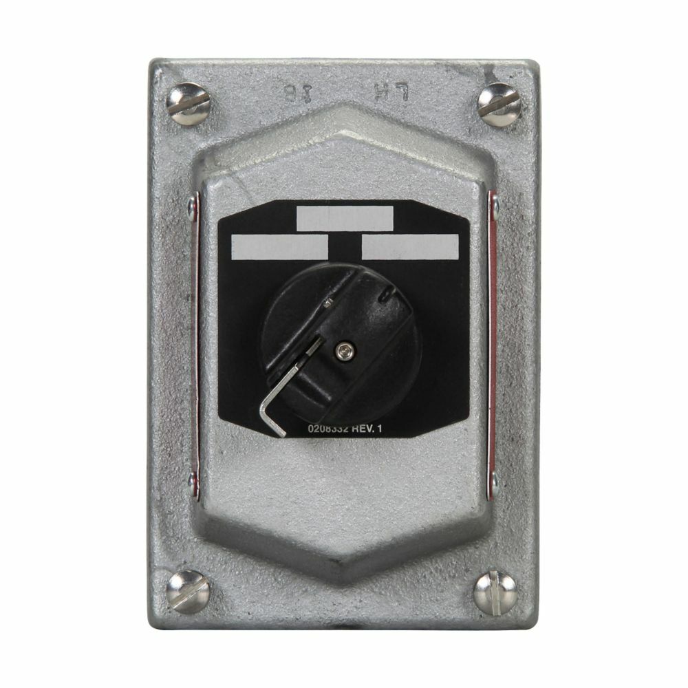 Eaton Crouse-Hinds series DSD selector switch cover and device sub-assembly, 10A, Feraloy iron alloy, 3 position, 2 circuit, Factory sealed, Maintained contact, 600 Vac