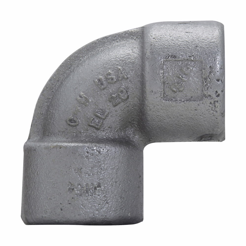 EL29 EL Series Female Conduit Elbow, 3/4 in Trade, 90 deg, Ductile Iron/Feraloy Iron Alloy, Aluminum Acrylic Painted/Electro-Galvanized