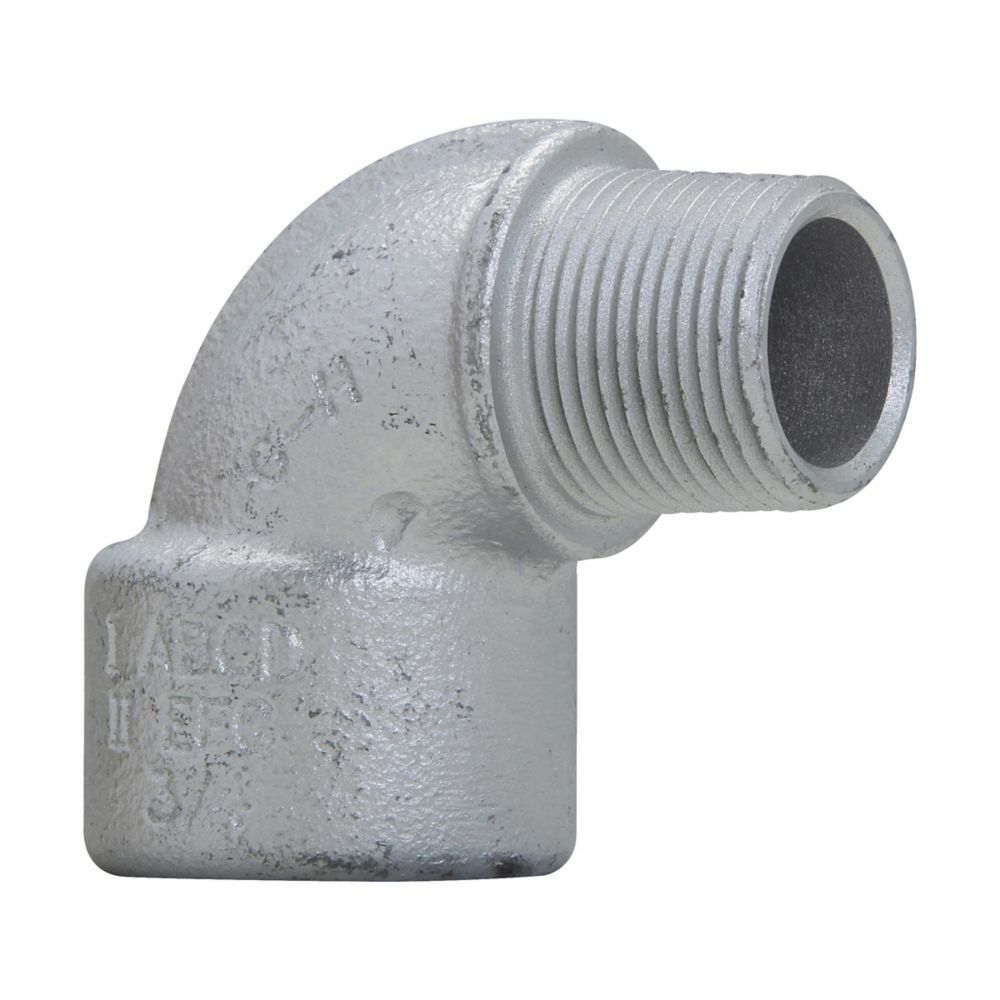 Eaton Crouse-Hinds series EL elbow, Male and female, Feraloy iron alloy or ductile iron, 90, 3/4"