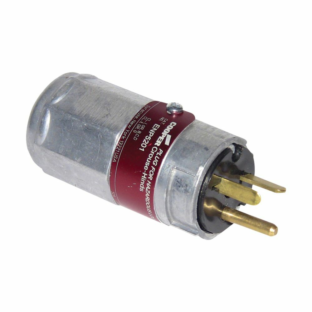 Eaton Crouse-Hinds series Ark-Gard ENP plug, 20A, 50-400 Hz, Copper-free aluminum, 5-20P, 125 Vac