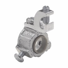 Eaton Crouse-Hinds series GLS grounding bushing, Rigid/IMC, Aluminum lug, 250 kcmil-#6 AWG, Malleable iron, 105C, Threadless, 4"