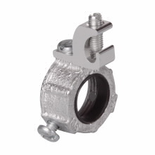 Eaton Crouse-Hinds series HGLL grounding bushing, Rigid/IMC, Aluminum lug, #1/0-8 AWG, Malleable iron, 150C, Threaded, 1-1/2"