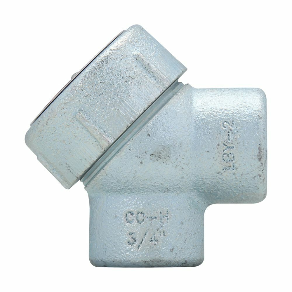 Eaton Crouse-Hinds series Condulet LBY elbow, Rigid/IMC, Feraloy iron alloy, 90, 1/2"