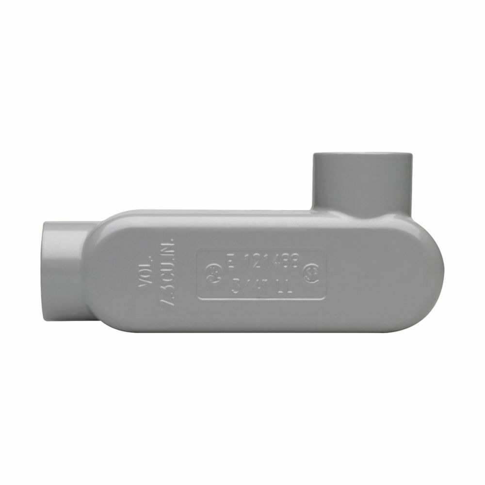 Eaton Crouse-Hinds series Condulet Series 5 conduit outlet body, Rigid/IMC, Copper-free aluminum, LL shape, 3-1/2"