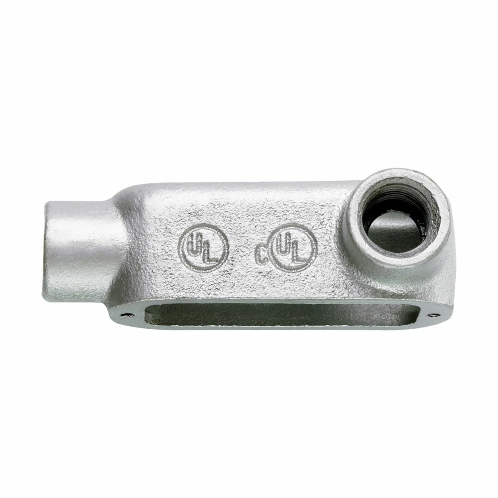 Eaton Crouse-Hinds series Condulet Form 5 conduit outlet body, Malleable iron, LR shape, 2"