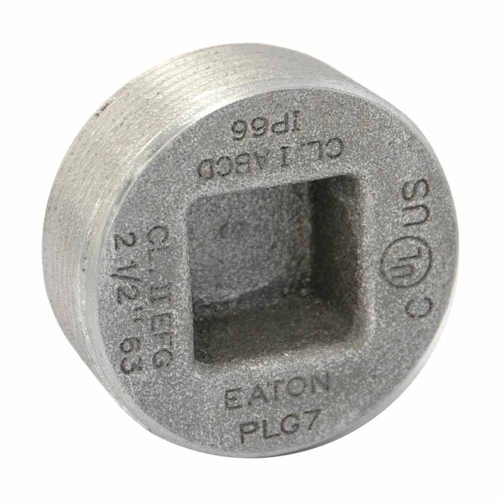 Eaton Crouse-Hinds series PLG conduit plug, Rigid/IMC, Gray iron alloy, 4", Recessed