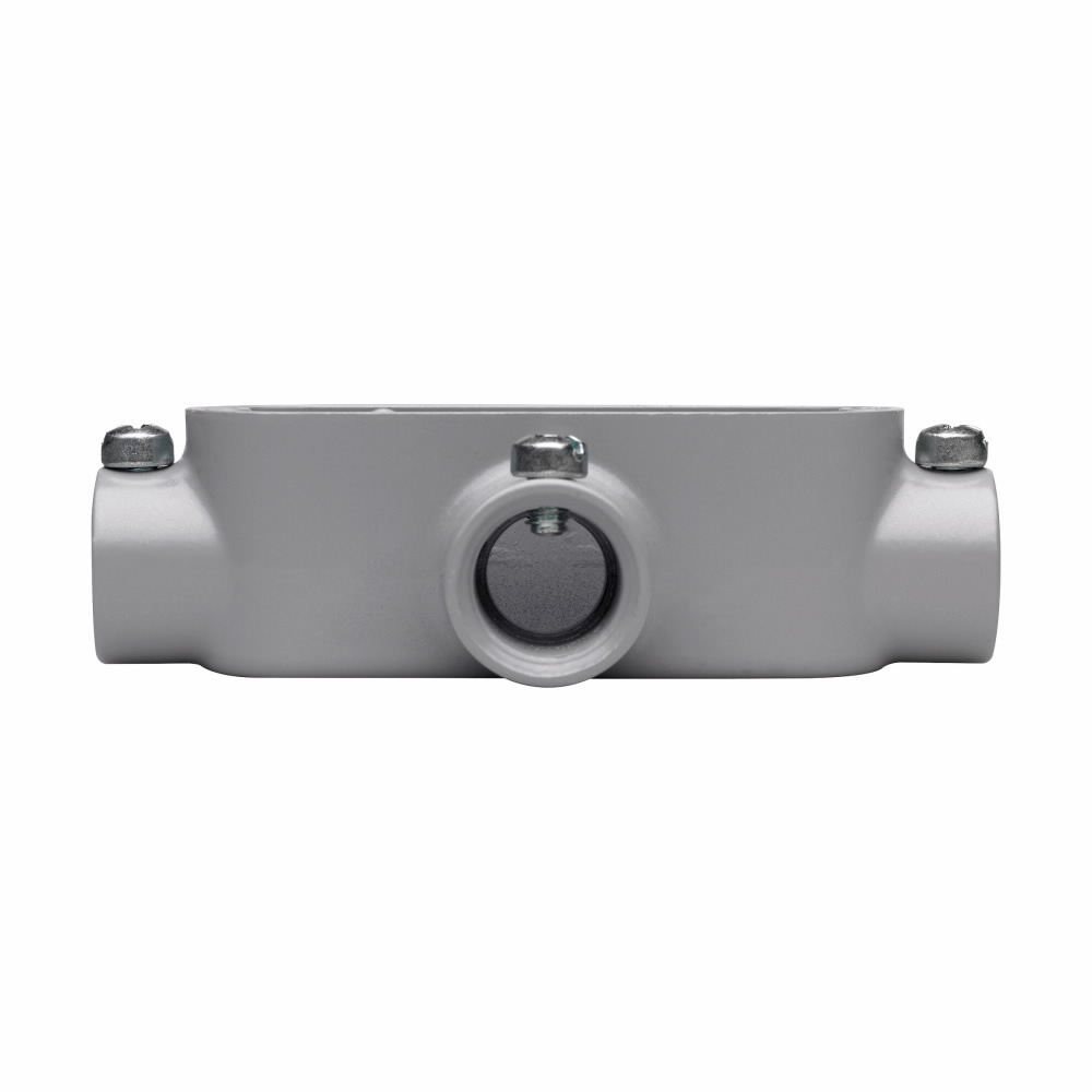Eaton Crouse-Hinds series Condulet Series 5 conduit outlet body, Rigid/IMC, Copper-free aluminum, T shape, Body, traditional cover and gasket, 2"