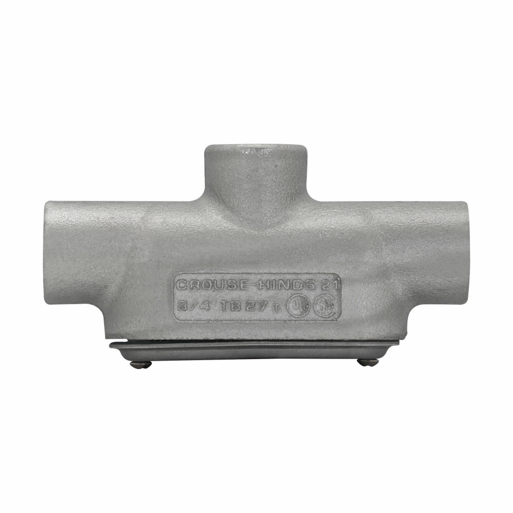 Eaton Crouse-Hinds series Condulet Form 7 SnapPack conduit outlet body, gasket and cover, Feraloy iron alloy, TB shape, 3/4"