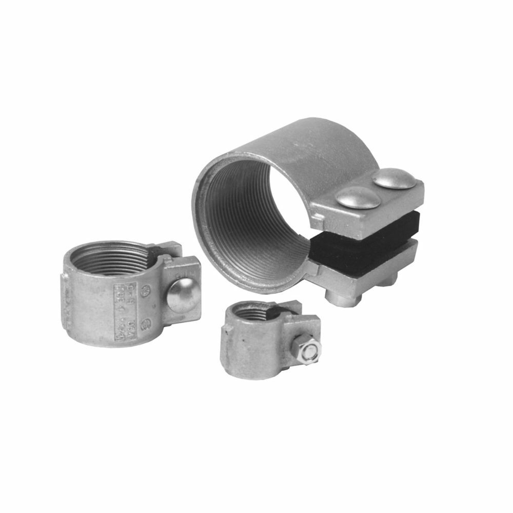 Eaton Crouse-Hinds series TCC split conduit coupling, Rigid/IMC, Ductile iron, Concrete tight, 2"