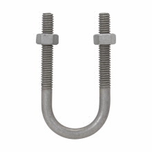 Eaton Crouse-Hinds series UBM conduit U-bolt, Rigid/IMC, Iron, Electrogalvanized finish, 3/8"-16 thread size, 2" trade size