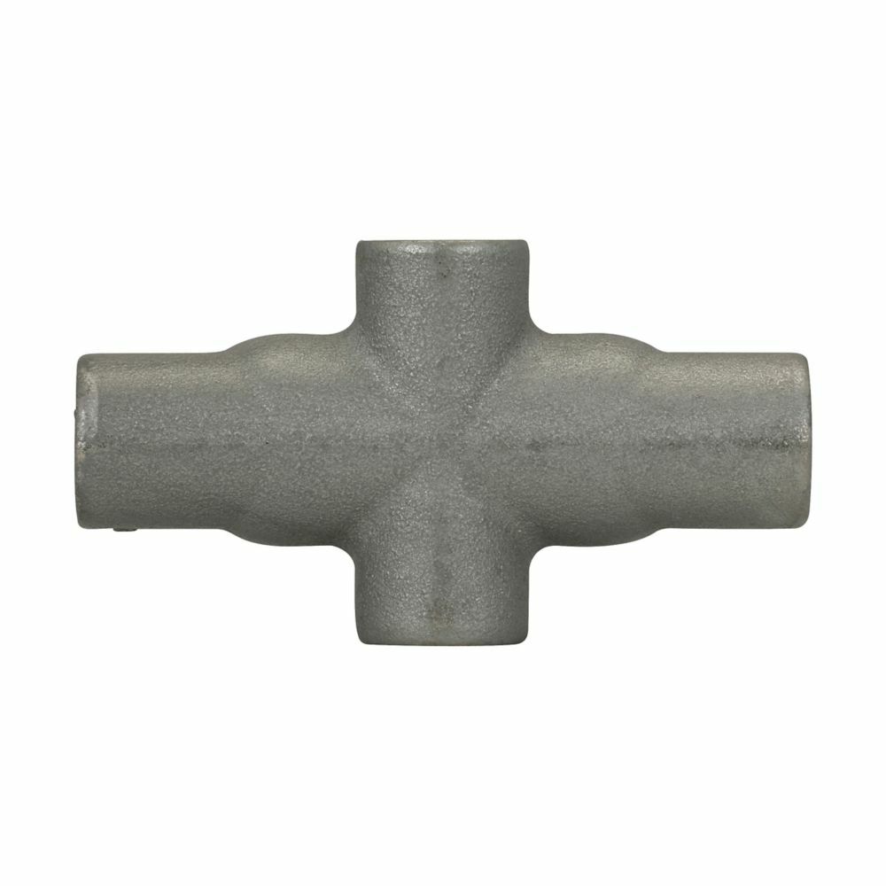 Eaton Crouse-Hinds series Condulet Form 7 conduit outlet body, Feraloy iron alloy, X shape, 2"