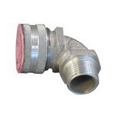 90 deg Liquidtight Strain Relief Cord & Cable Connector, 3/4 inch, 0.5 - 0.625 inch Conductor, Aluminum