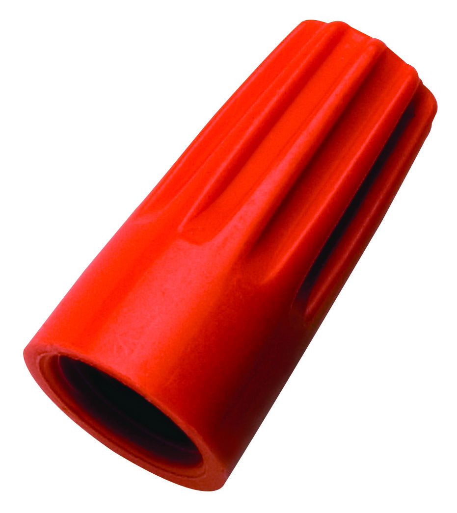 IDEAL, Wire Connector, Wire-Nut, Twist-On, Number Of Conductors: 1 to 5, Conductor Range: 22 - 14 AWG, Min 1-18 w/2-20 MAX 2-14, Color: Orange, Material: Flame-retardant polypropelene, Voltage Rating: 600 V, Environmental Conditions: Tough, UL 94V-2 Flame-Retardant Shell Rated At 105 DEG C (221 F), Model Number: 73B, Flammability Rating: UL 94V-2