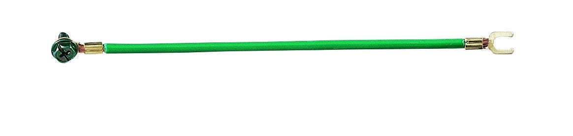 Grounding Tail, Connection: #10 Fork And #10 Ring And Ground Screw, Wire Size: 12 AWG, Green, Wire Type: Stranded, 7-3/4 IN Length, Package: 25/Bag, C/US UL Listed, Ensures Compliance With NEC Standards, RoHS Compliant, For Device Grounding Applications
